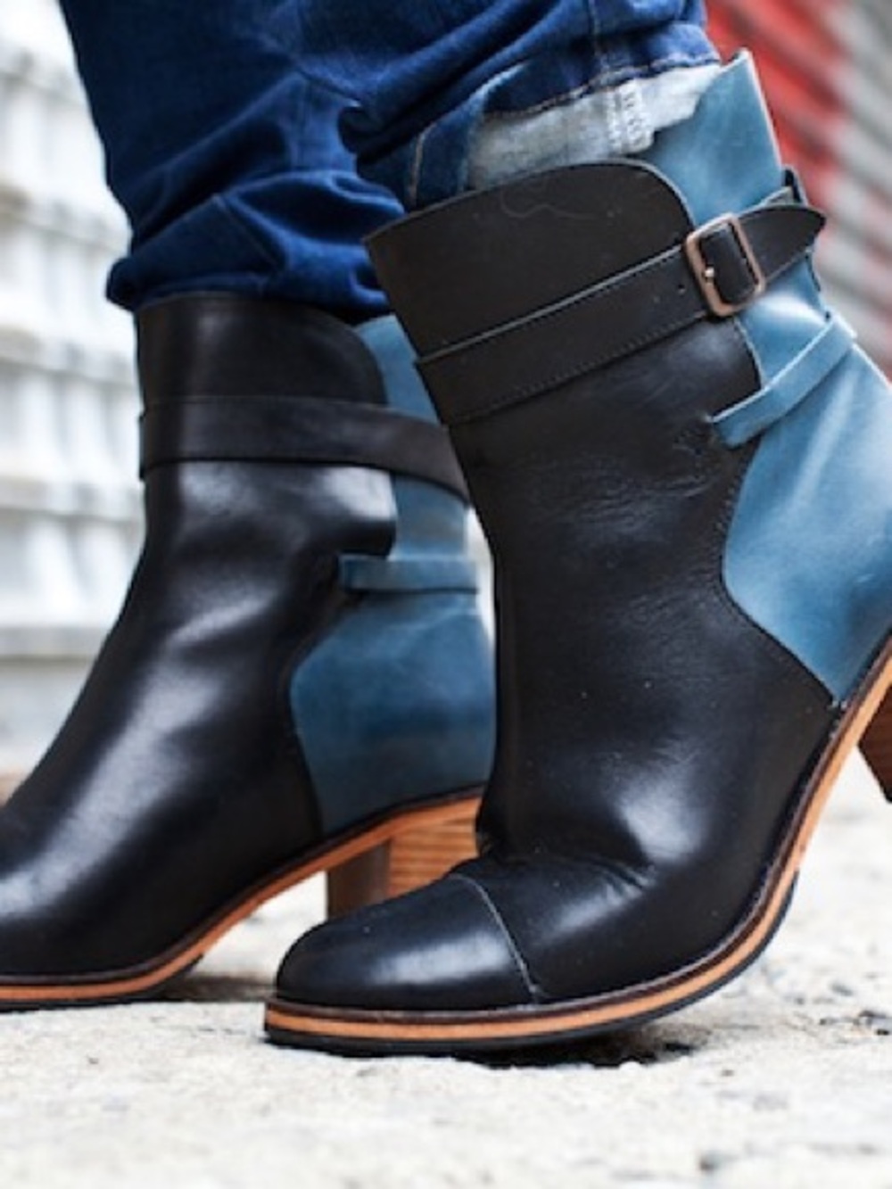 Wolverine x Samantha Pleet Bonny Leather Ankle Boots Blue Black 11